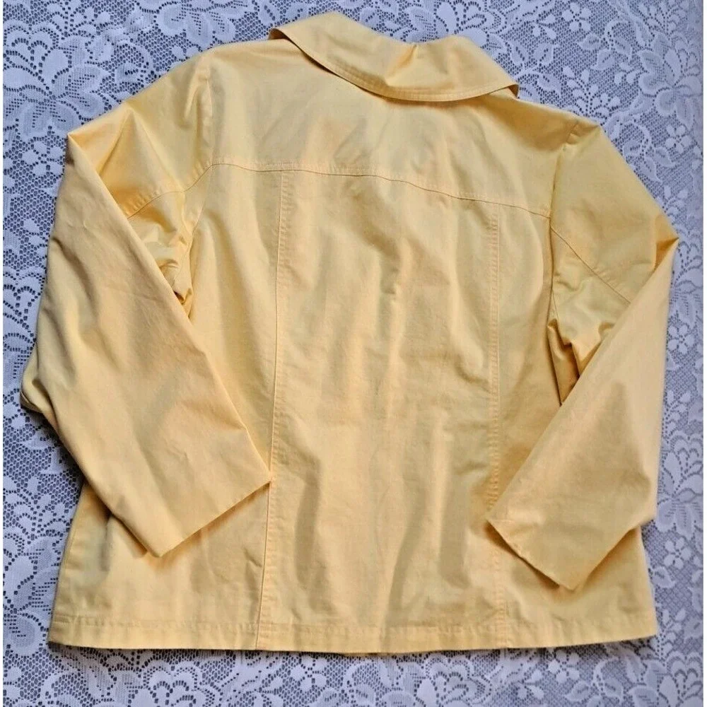Studio Works Womens 2X Light Weight Full Zip 4 Pocket Solid Yellow Jacket Pre-Ow